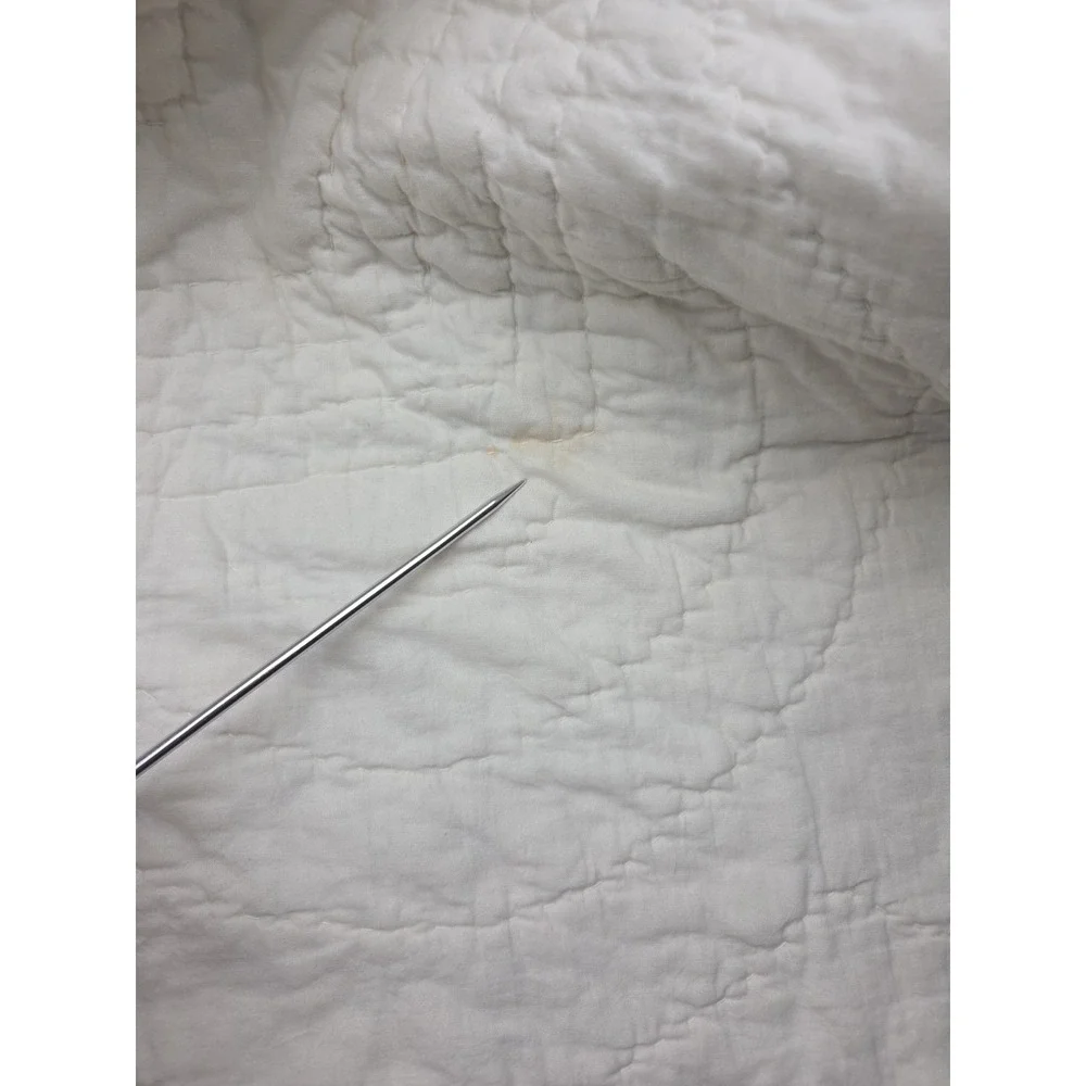 Blue Waverly Wellington French Toile Patchwork Quilt Handmade Scalloped TWIN
